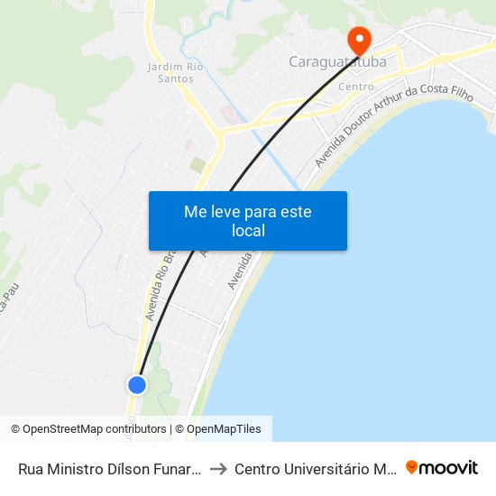 Rua Ministro Dílson Funaro, 377 to Centro Universitário Módulo map