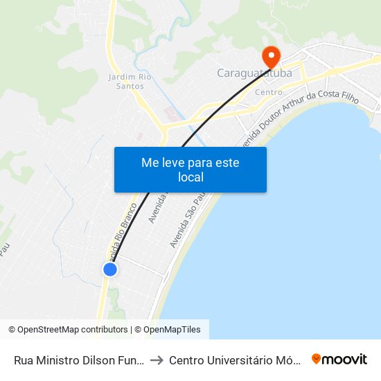 Rua Ministro Dilson Funaro to Centro Universitário Módulo map