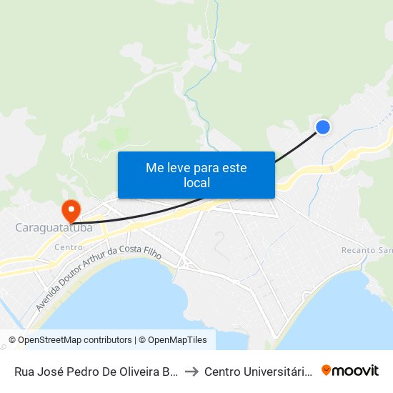 Rua José Pedro De Oliveira Barbosa, S/Nº to Centro Universitário Módulo map