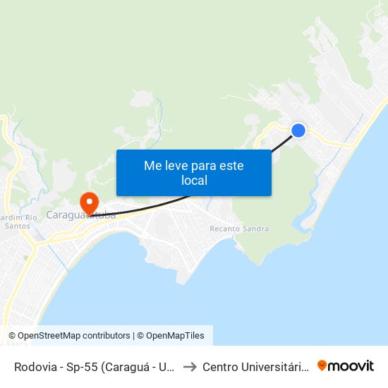 Rodovia - Sp-55 (Caraguá - Ubatuba), S/Nº to Centro Universitário Módulo map