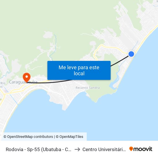 Rodovia - Sp-55 (Ubatuba - Caraguá), S/Nº to Centro Universitário Módulo map