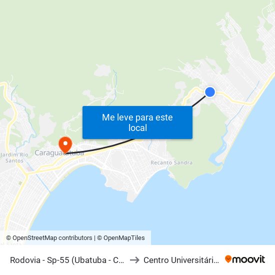 Rodovia - Sp-55 (Ubatuba - Caraguá), S/Nº to Centro Universitário Módulo map
