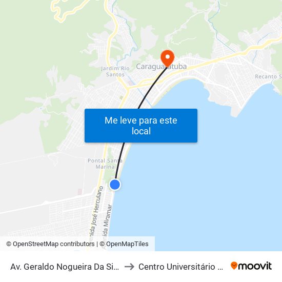 Av. Geraldo Nogueira Da Silva, S/Nº to Centro Universitário Módulo map