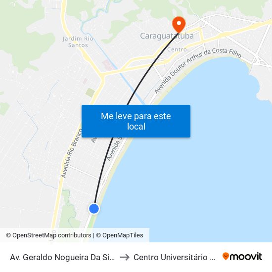 Av. Geraldo Nogueira Da Silva, S/Nº to Centro Universitário Módulo map