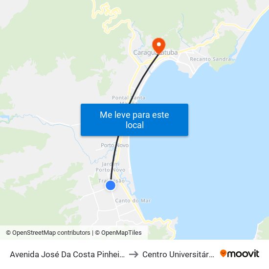 Avenida José Da Costa Pinheiro Júnior , 638 to Centro Universitário Módulo map