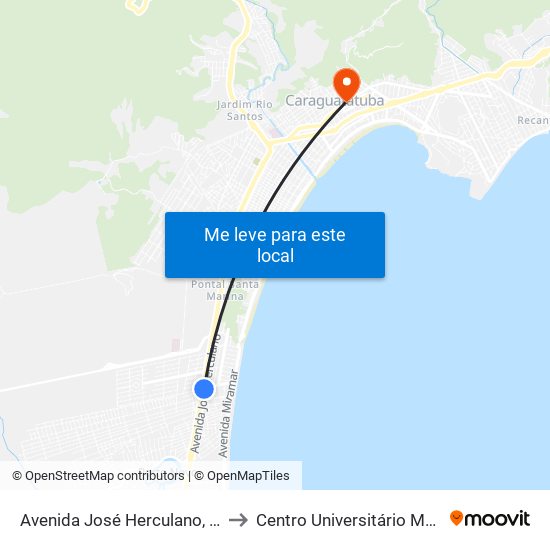 Avenida José Herculano, 3595 to Centro Universitário Módulo map