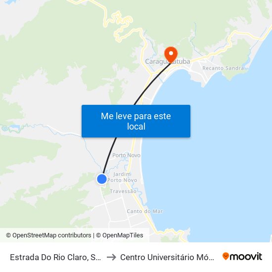 Estrada Do Rio Claro, S/Nº to Centro Universitário Módulo map