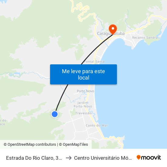 Estrada Do Rio Claro, 3000 to Centro Universitário Módulo map