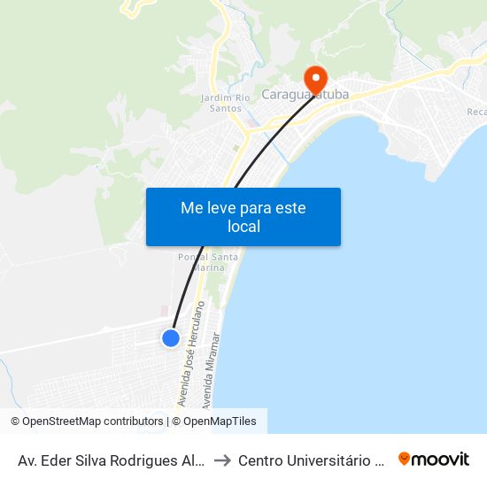 Av. Eder Silva Rodrigues Alves, 421 to Centro Universitário Módulo map