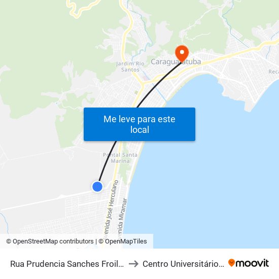 Rua Prudencia Sanches Froile Mansano to Centro Universitário Módulo map