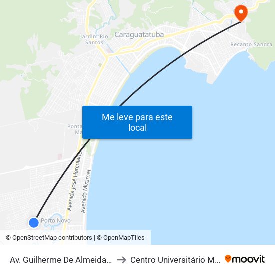 Av. Guilherme De Almeida, 1295 to Centro Universitário Múdulo map