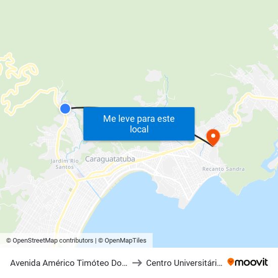 Avenida Américo Timóteo Do Rosário 686- to Centro Universitário Múdulo map