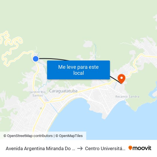 Avenida Argentina Miranda Do Nascimento  305 to Centro Universitário Múdulo map