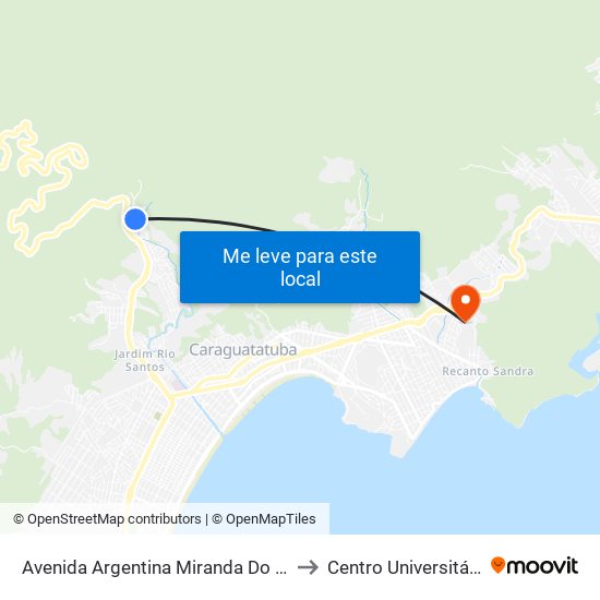 Avenida Argentina Miranda Do Nascimento , 175 to Centro Universitário Múdulo map