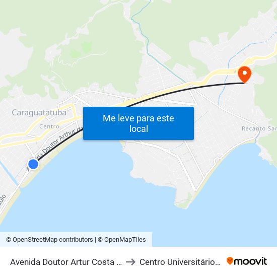 Avenida Doutor Artur Costa Filho, 413 to Centro Universitário Múdulo map