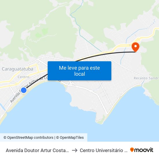 Avenida Doutor Artur Costa Filho 775 to Centro Universitário Múdulo map