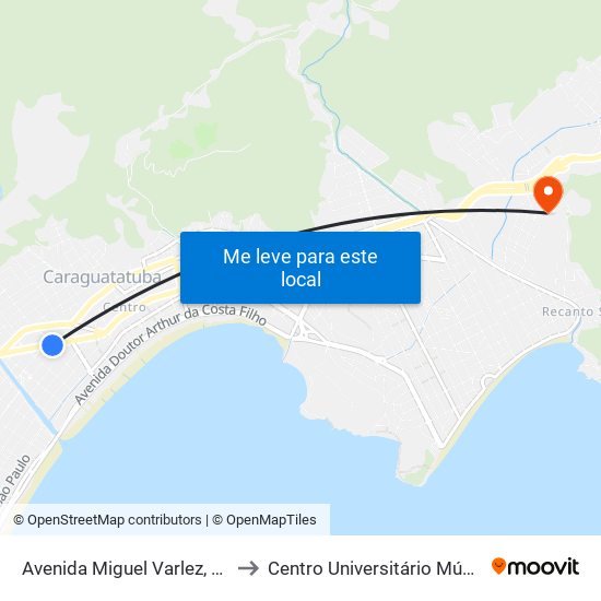 Avenida Miguel Varlez, 467 to Centro Universitário Múdulo map