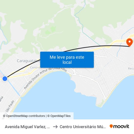 Avenida Miguel Varlez, 895 to Centro Universitário Múdulo map