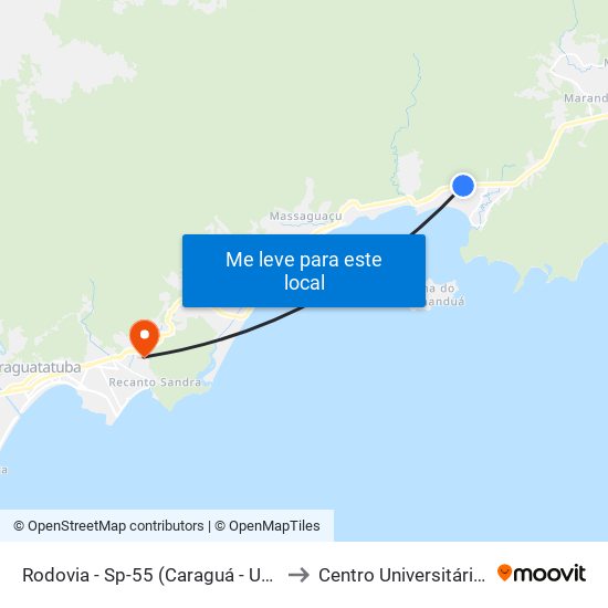 Rodovia - Sp-55 (Caraguá - Ubatuba), S/Nº to Centro Universitário Múdulo map