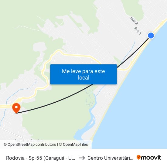 Rodovia - Sp-55 (Caraguá - Ubatuba), S/Nº to Centro Universitário Múdulo map