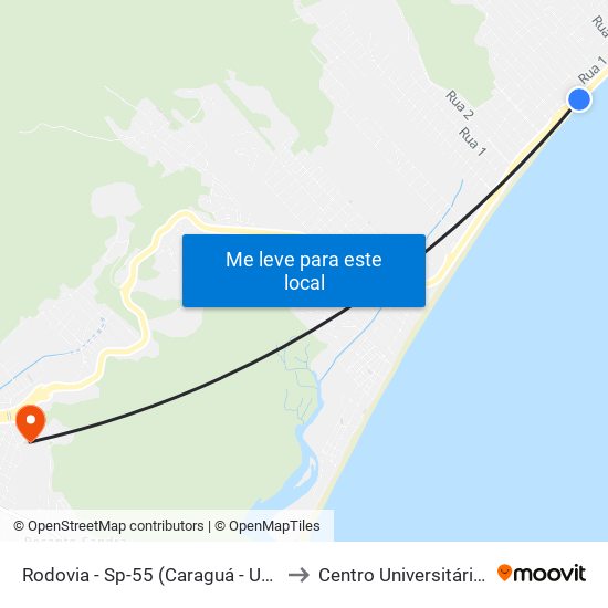 Rodovia - Sp-55 (Caraguá - Ubatuba), S/Nº to Centro Universitário Múdulo map