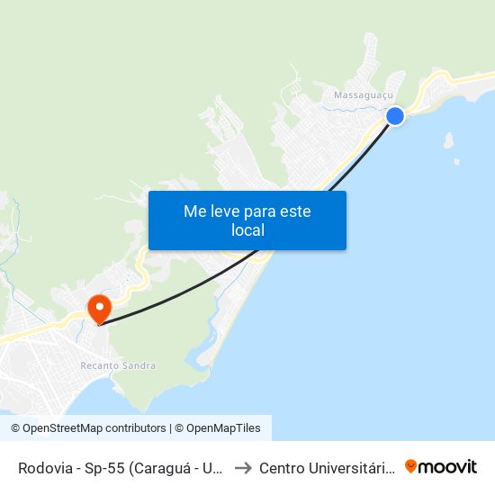 Rodovia - Sp-55 (Caraguá - Ubatuba), S/Nº to Centro Universitário Múdulo map