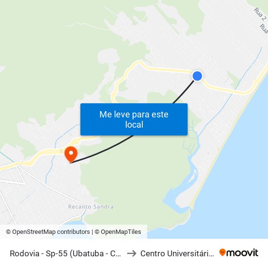 Rodovia - Sp-55 (Ubatuba - Caraguá), S/Nº to Centro Universitário Múdulo map