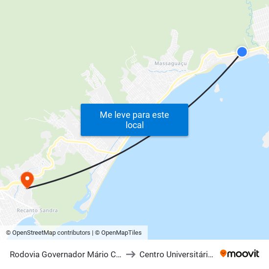 Rodovia Governador Mário Covas, 10585 to Centro Universitário Múdulo map