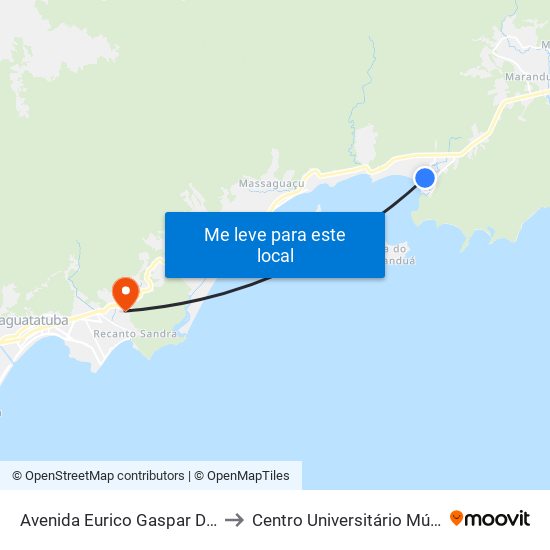 Avenida Eurico Gaspar Dutra, to Centro Universitário Múdulo map