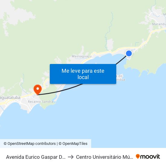 Avenida Eurico Gaspar Dutra, to Centro Universitário Múdulo map
