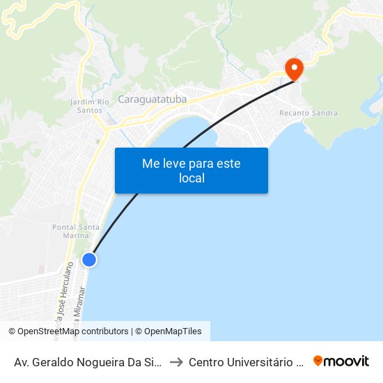 Av. Geraldo Nogueira Da Silva, S/Nº to Centro Universitário Múdulo map