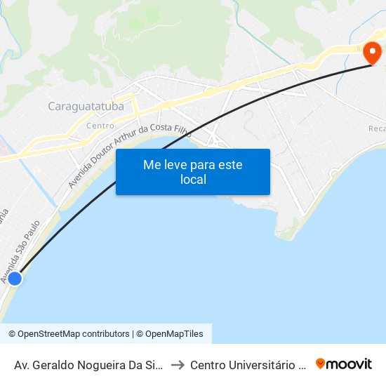 Av. Geraldo Nogueira Da Silva, S/Nº to Centro Universitário Múdulo map