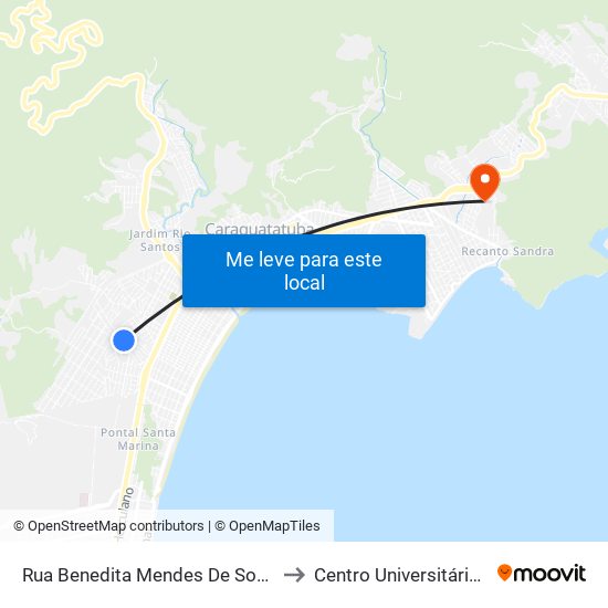 Rua Benedita Mendes De Souza, 260 Def to Centro Universitário Múdulo map