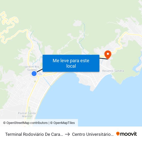 Terminal Rodoviário De Caraguatatuba to Centro Universitário Múdulo map