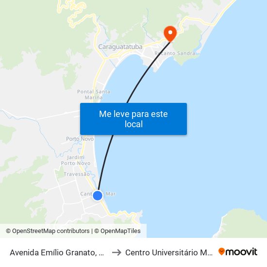 Avenida Emílio Granato, 63708 to Centro Universitário Múdulo map