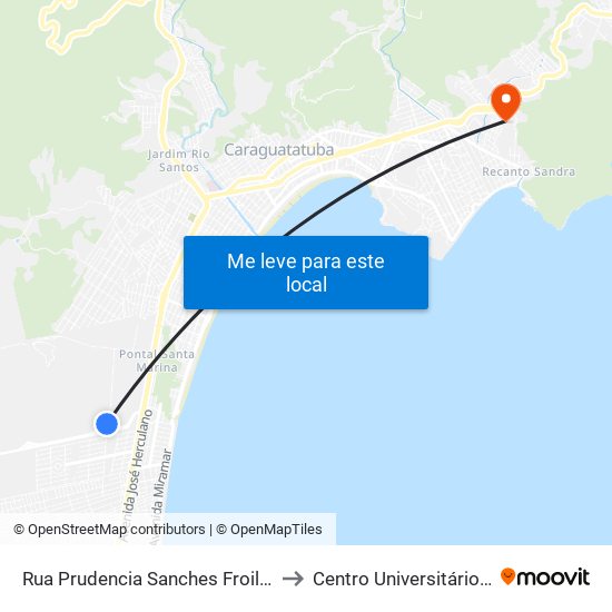 Rua Prudencia Sanches Froile Mansano to Centro Universitário Múdulo map