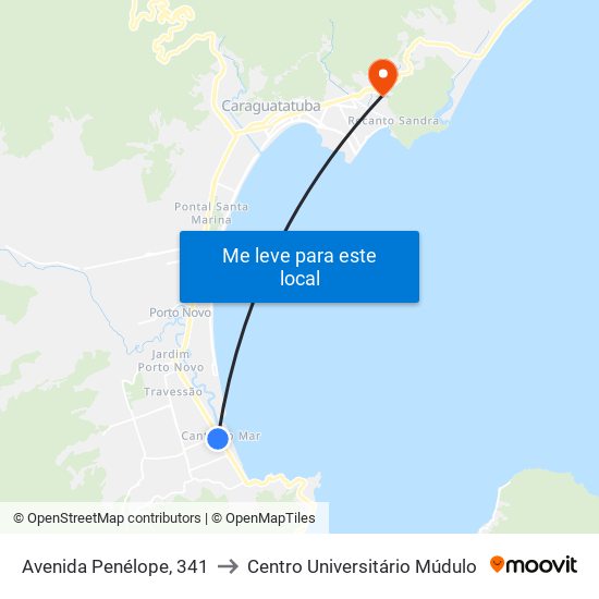 Avenida Penélope, 341 to Centro Universitário Múdulo map