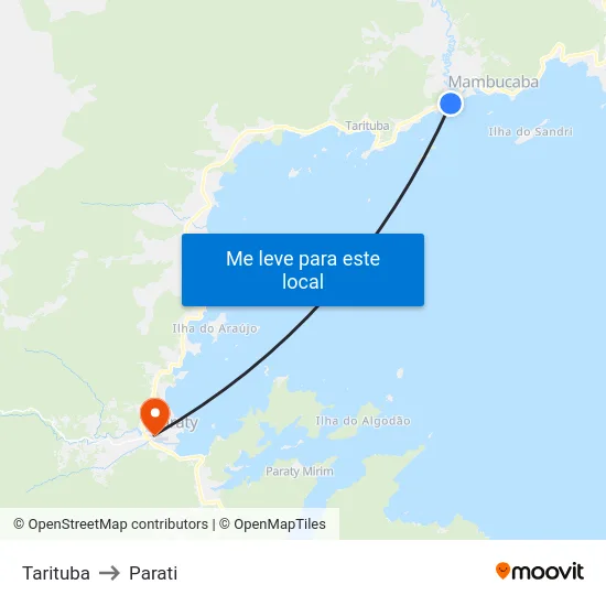 Tarituba to Parati map