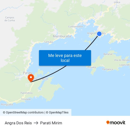 Angra Dos Reis to Parati Mirim map