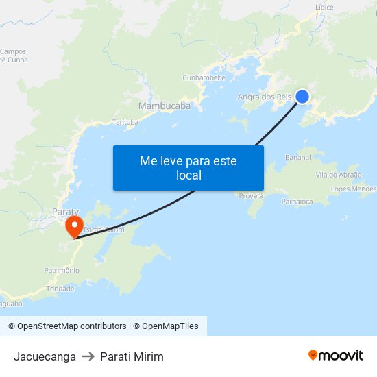 Jacuecanga to Parati Mirim map