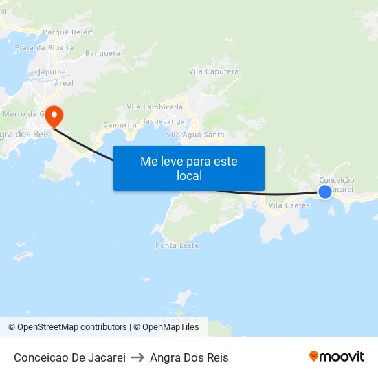 Conceicao De Jacarei to Angra Dos Reis map