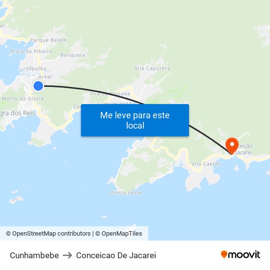 Cunhambebe to Conceicao De Jacarei map