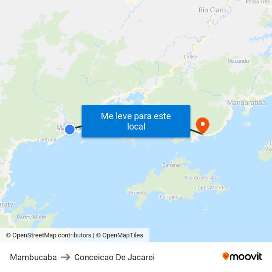 Mambucaba to Conceicao De Jacarei map