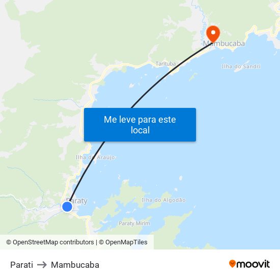 Parati to Mambucaba map