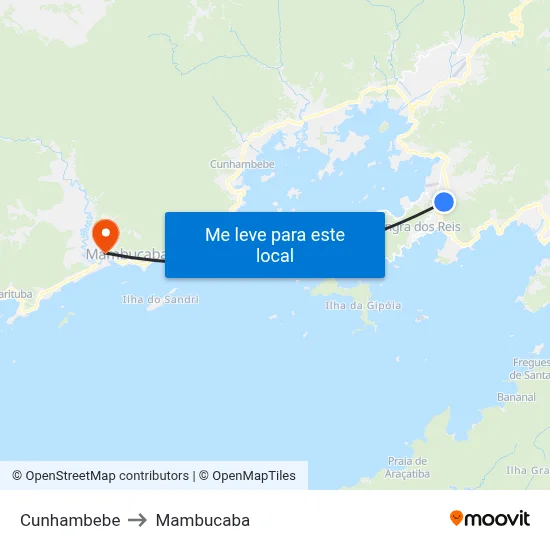 Cunhambebe to Mambucaba map