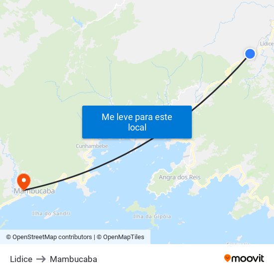 Lidice to Mambucaba map