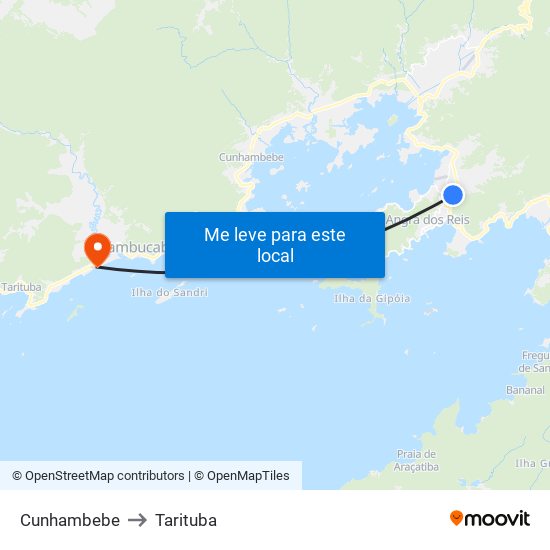 Cunhambebe to Tarituba map