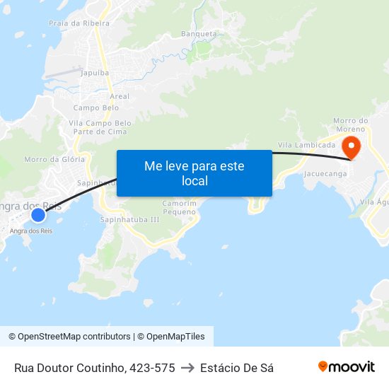Rua Doutor Coutinho, 423-575 to Estácio De Sá map
