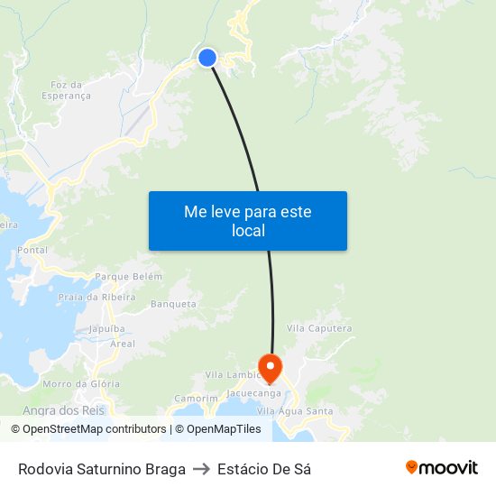 Rodovia Saturnino Braga to Estácio De Sá map