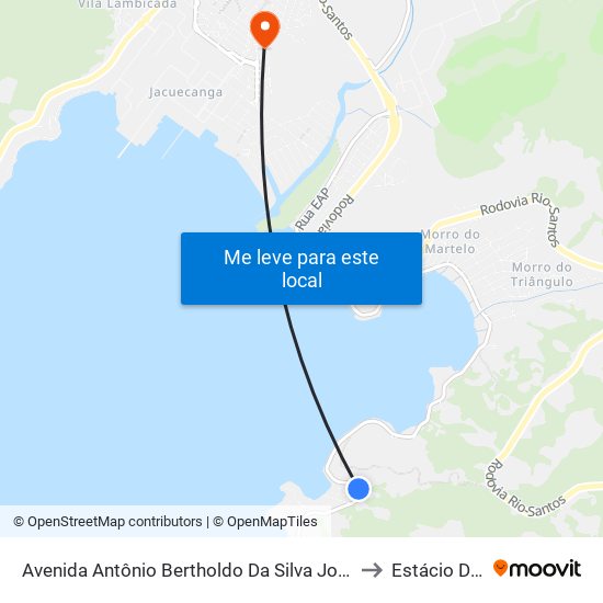 Avenida Antônio Bertholdo Da Silva Jordão, 1401 to Estácio De Sá map